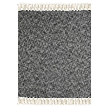 Black/White Distressed Hand-Woven All-Natural Cotton Throw Blanket