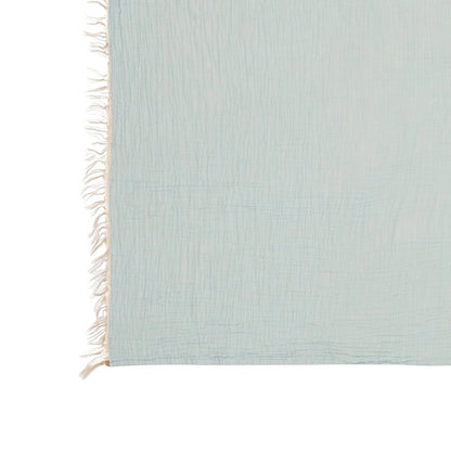 Sandy Farmhouse Solid Turkish Crinkled Cotton Throw Blanket with Fringe