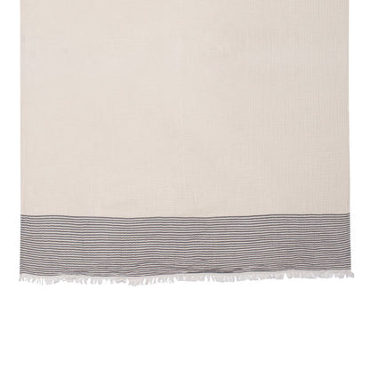 Gray/Ivory Farmhouse Striped Cotton Throw Blanket
