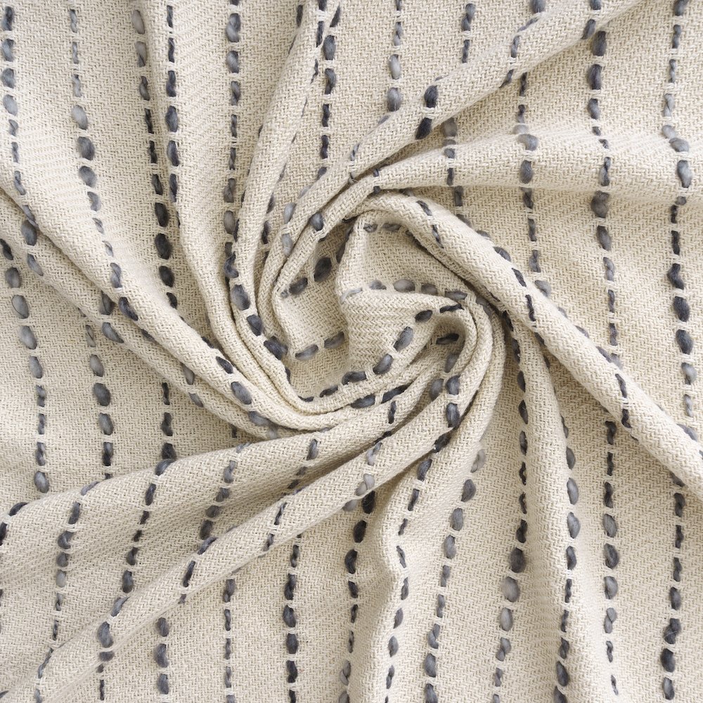 White/ Navy Striped Ombre Nautical Flatweave Throw Blanket