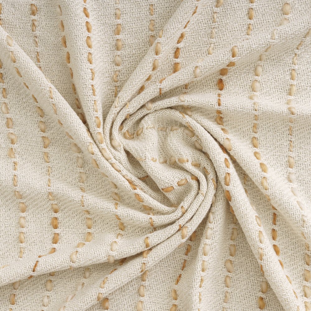 White/ Abobe Striped Ombre Farmhouse Flatweave Throw Blanket