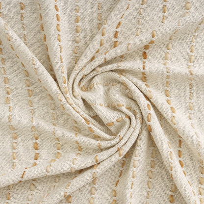 White/ Abobe Striped Ombre Farmhouse Flatweave Throw Blanket