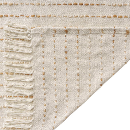 White/ Abobe Striped Ombre Farmhouse Flatweave Throw Blanket