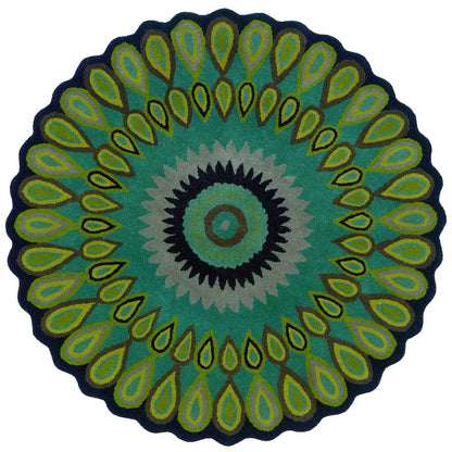 Traditional Peacock Indoor Area Rug