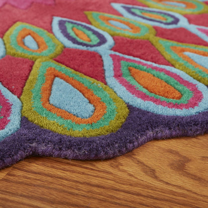 Pink Peacock Indoor Area Rug