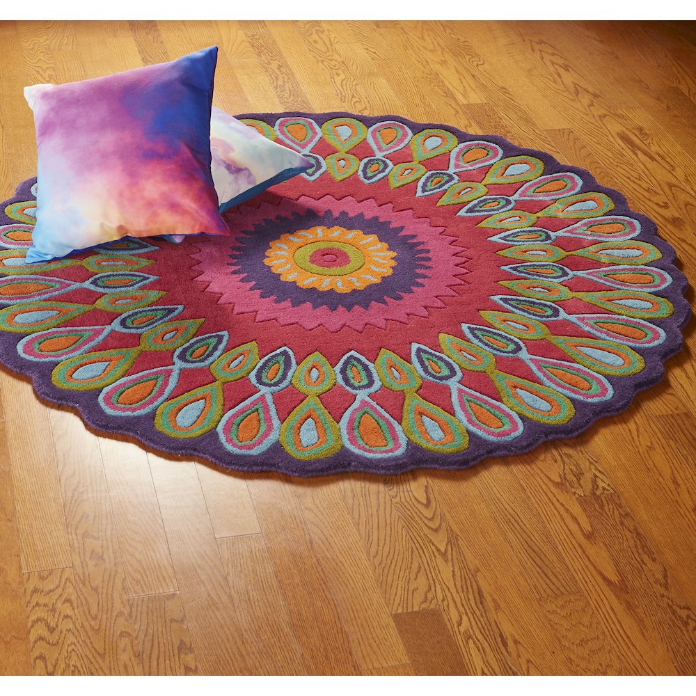 Pink Peacock Indoor Area Rug
