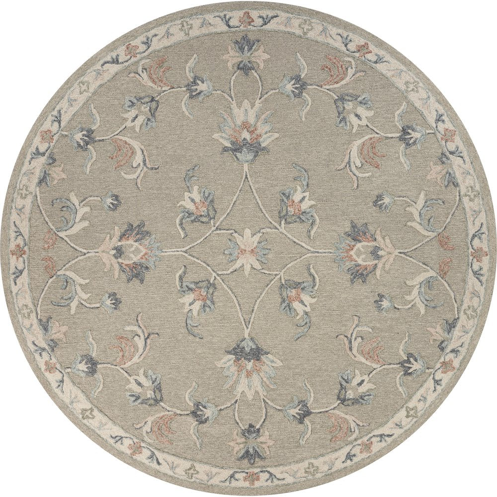 Mirroring Floral Bloom Area Rug 4'10" Round