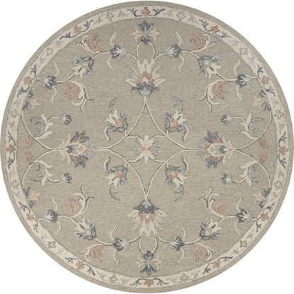 Mirroring Floral Bloom Area Rug 4'10" Round