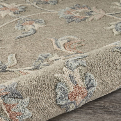 Mirroring Floral Bloom Area Rug 4'10" Round