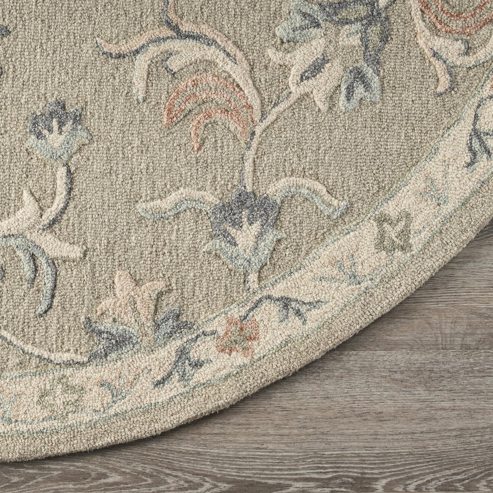 Mirroring Floral Bloom Area Rug 4'10" Round
