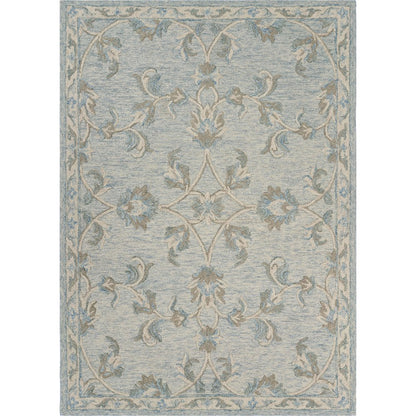 Mirroring Baby Blue Floral Bloom Area Rug 5'0"x7'0"