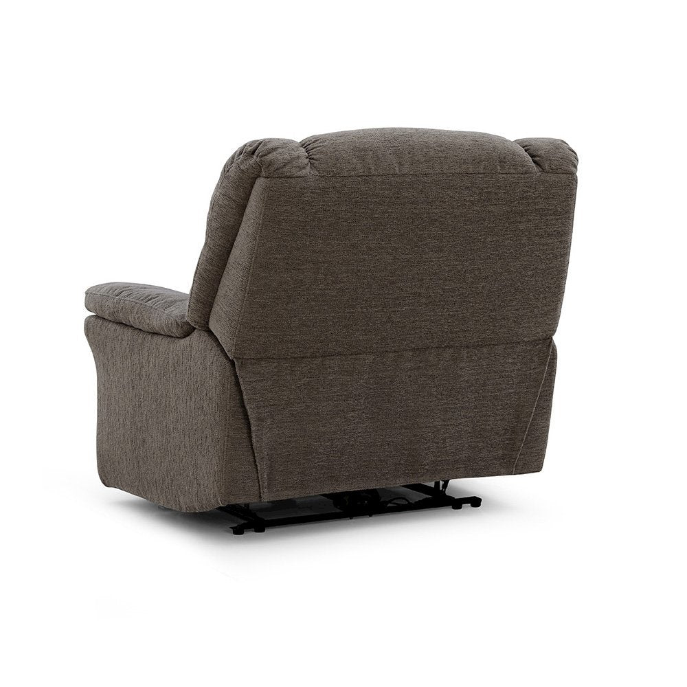 Brown Oversized Power Recliner Chair with Electric Recline, Wide Fabric Seat, USB Charging Port, Heavy-Duty Large Recliner