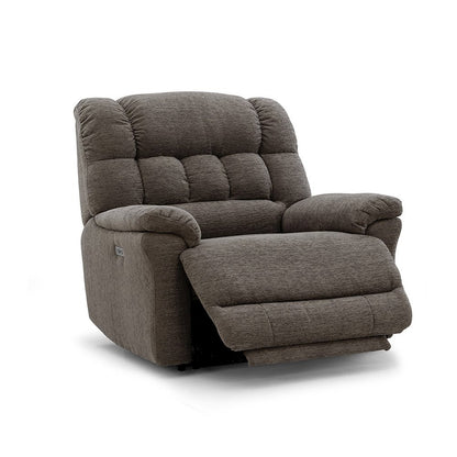 Brown Oversized Power Recliner Chair with Electric Recline, Wide Fabric Seat, USB Charging Port, Heavy-Duty Large Recliner