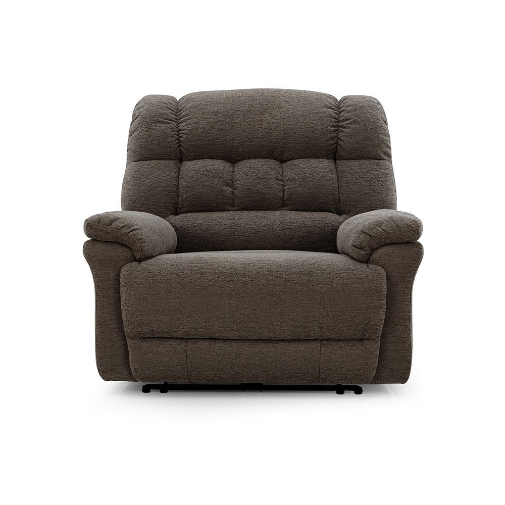 Brown Oversized Power Recliner Chair with Electric Recline, Wide Fabric Seat, USB Charging Port, Heavy-Duty Large Recliner