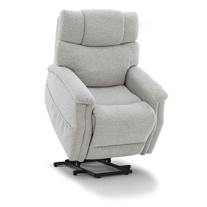 Light Gray Power Lift Recliner Chair for Elderly with USB and Electric Recline