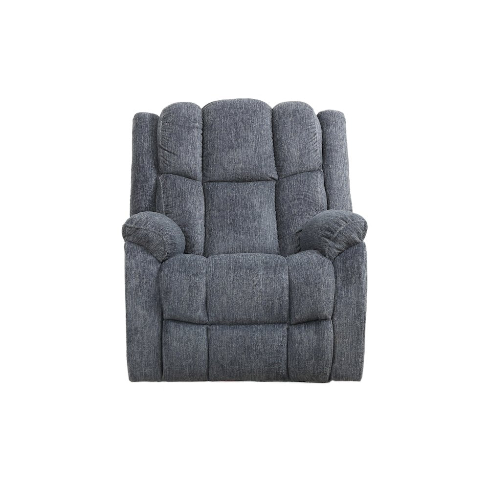 Fabric Power Recliner, Chrome Handle, USB-C, 360 lb Capacity, Calgary Slate
