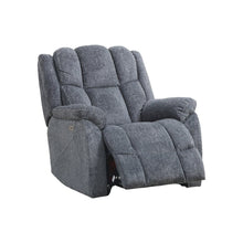 Fabric Power Recliner, Chrome Handle, USB-C, 360 lb Capacity, Calgary Slate