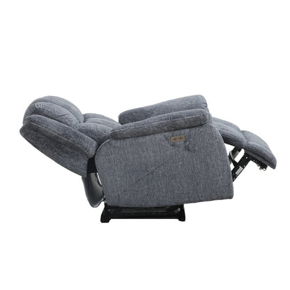 Fabric Power Recliner, Chrome Handle, USB-C, 360 lb Capacity, Calgary Slate