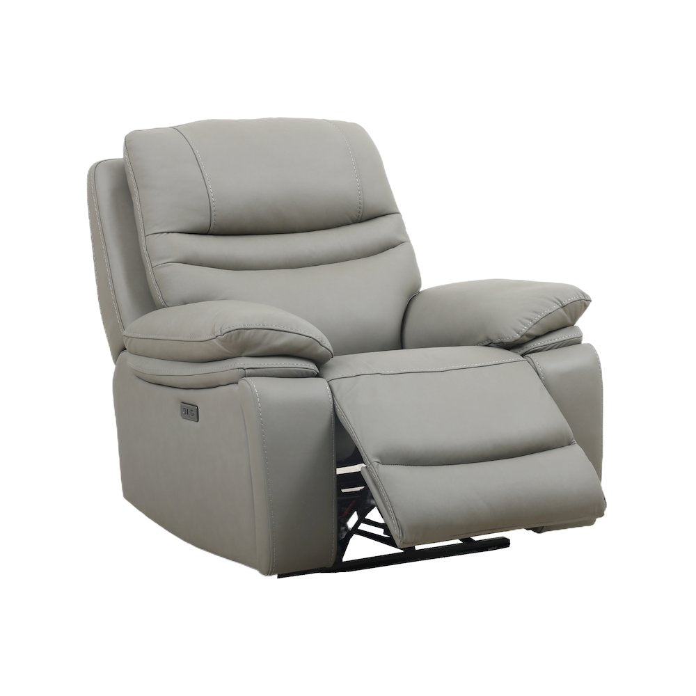 Leather Power Recliner Chair, Top Grain Upholstery, USB & USB-C, 360 lb Support