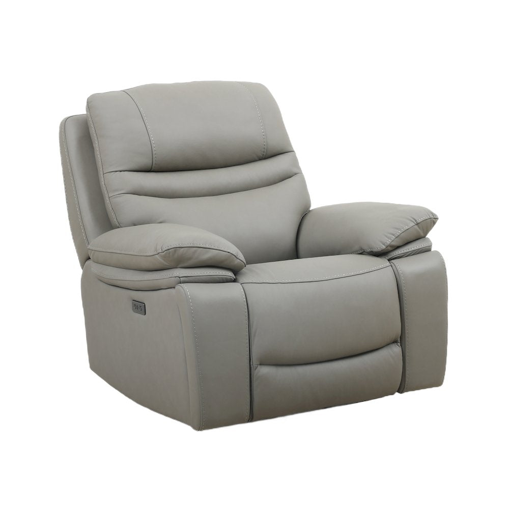 Leather Power Recliner Chair, Top Grain Upholstery, USB & USB-C, 360 lb Support