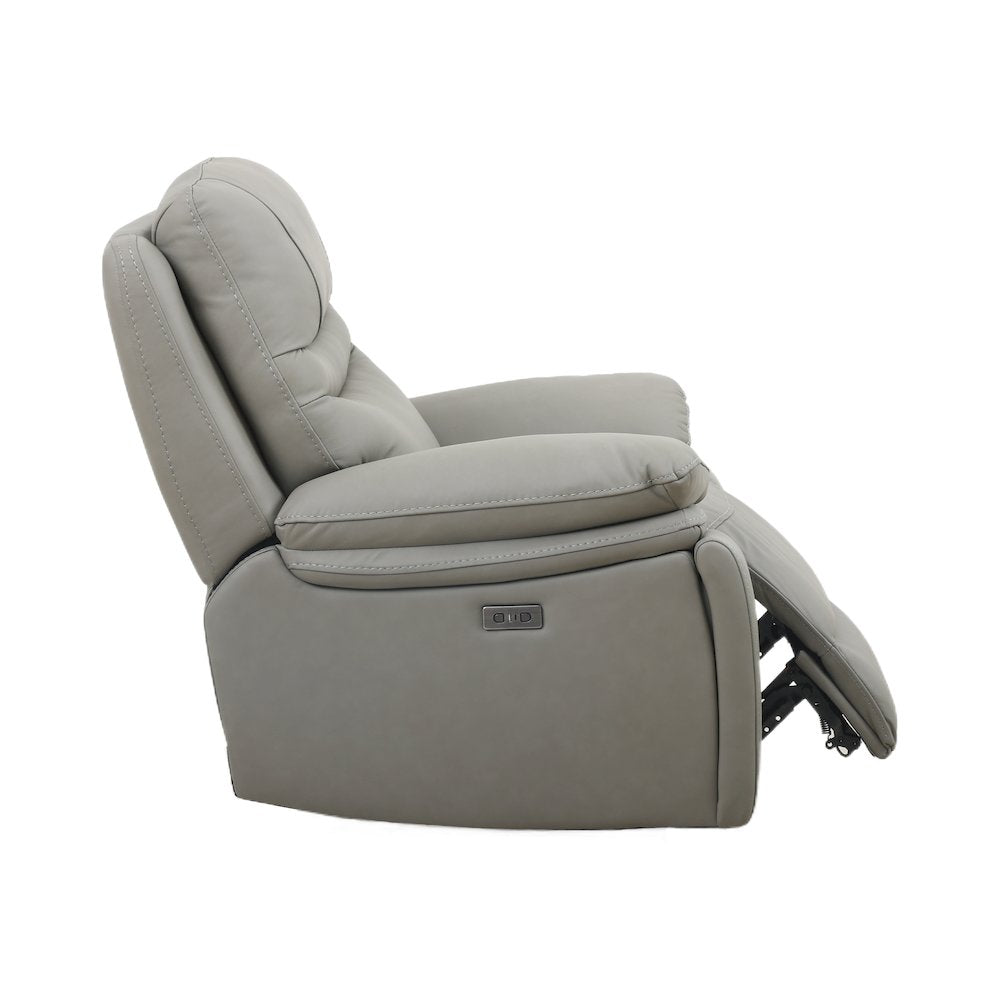 Leather Power Recliner Chair, Top Grain Upholstery, USB & USB-C, 360 lb Support