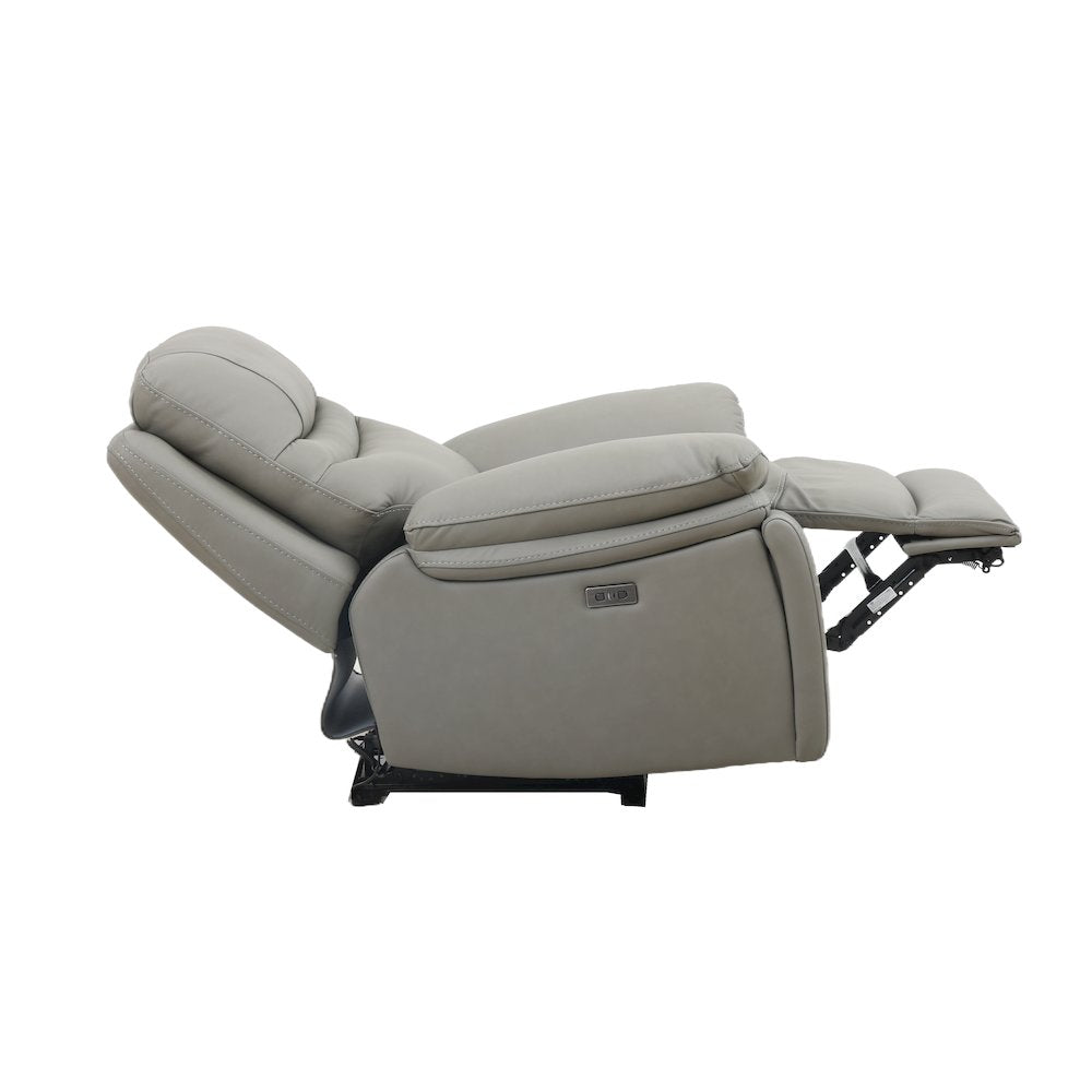 Leather Power Recliner Chair, Top Grain Upholstery, USB & USB-C, 360 lb Support