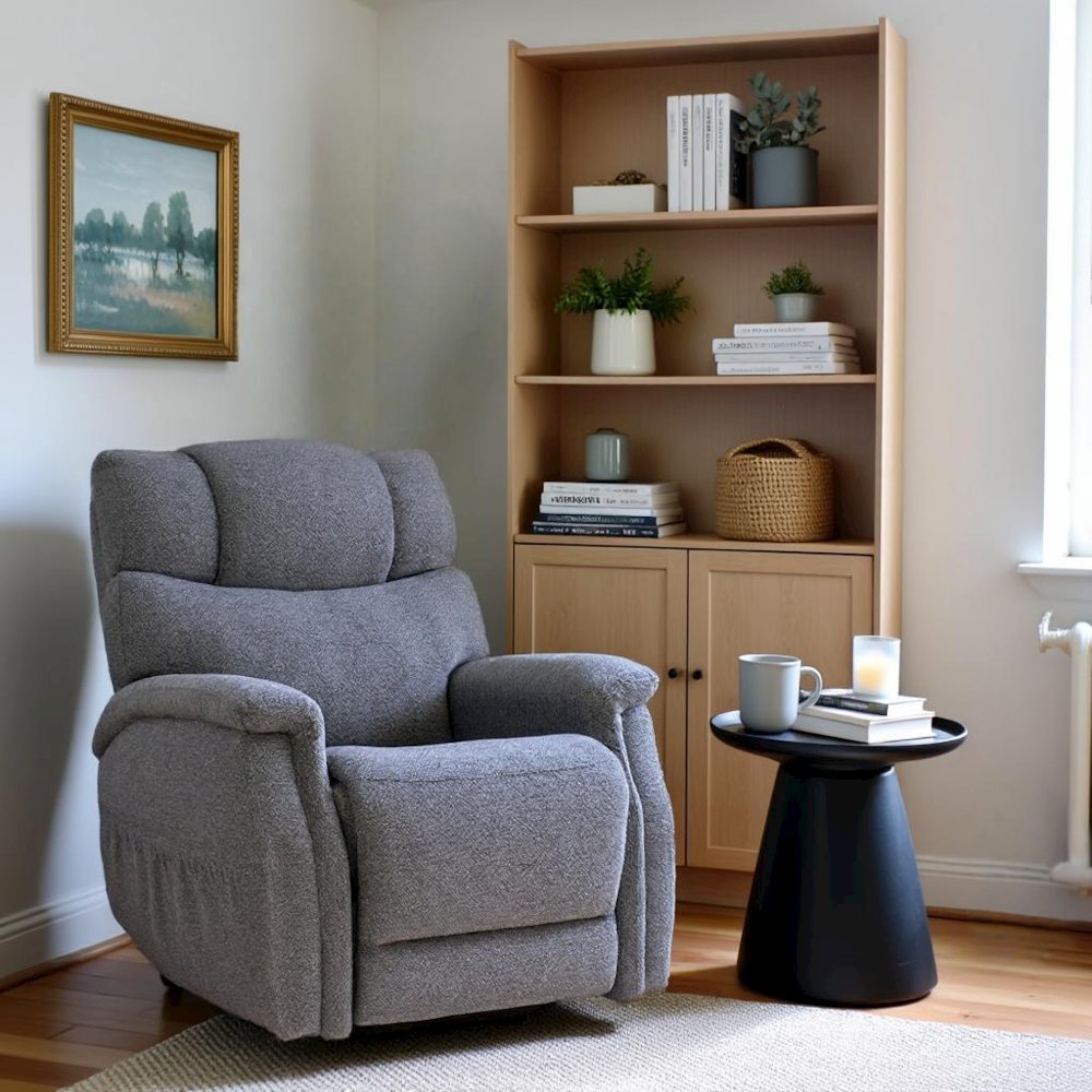 Dark Gray Power Lift Recliner Chair for Elderly with USB and Electric Recline