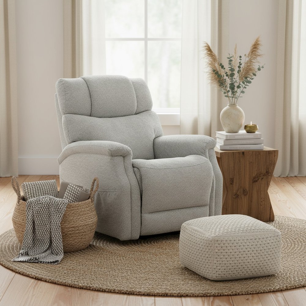 Light Gray Power Lift Recliner Chair for Elderly with USB and Electric Recline