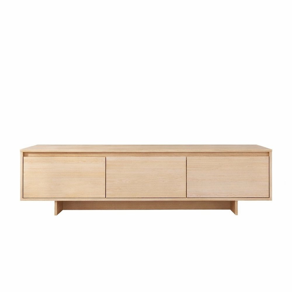 60-Inch Tv Stand With Storage, Natural Maple
