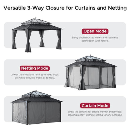 14 ft. x 12 ft. Kingston Extra-Tall, Wide Hardtop Gazebo