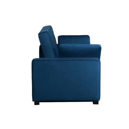 Augustine Full Convertible Loveseat Navy Blue
