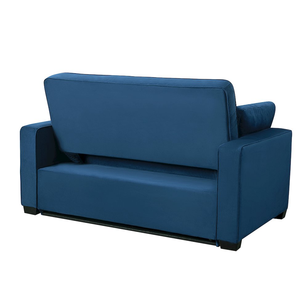 Augustine Full Convertible Loveseat Navy Blue