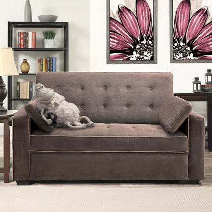 Augustine Full Convertible Loveseat Java