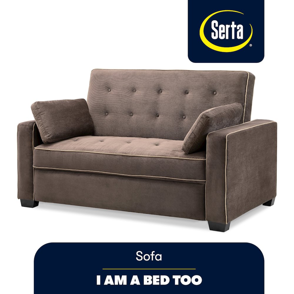 Augustine Full Convertible Loveseat Java