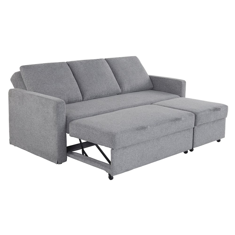 Mia Convertible Sofa Light Gray