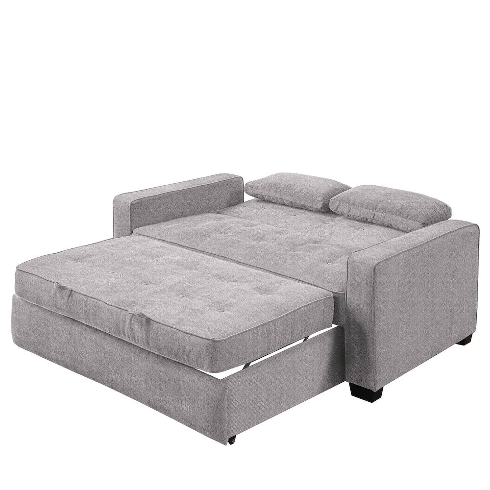Augustine Full Convertible Loveseat Light Grey