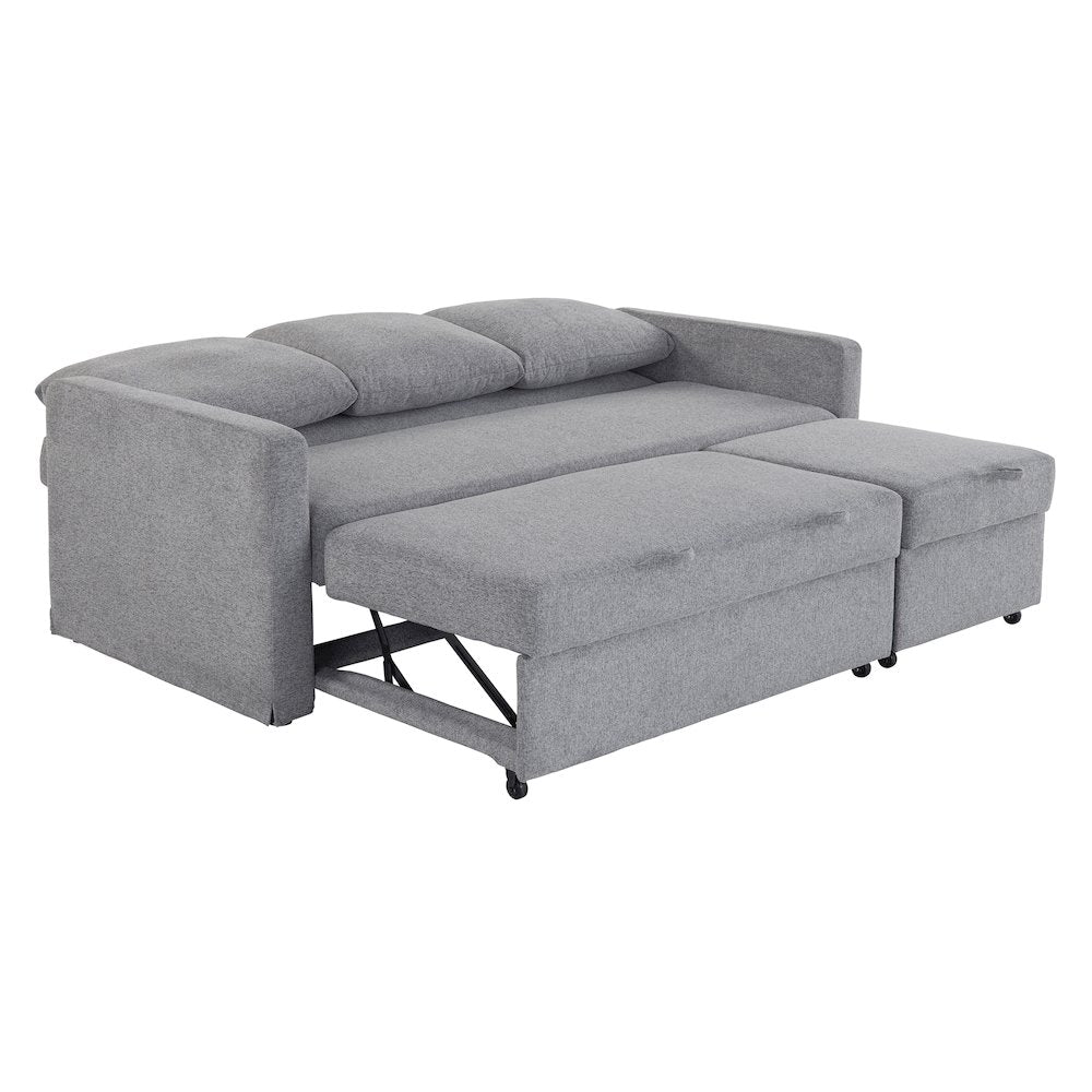 Mia Convertible Sofa Light Gray