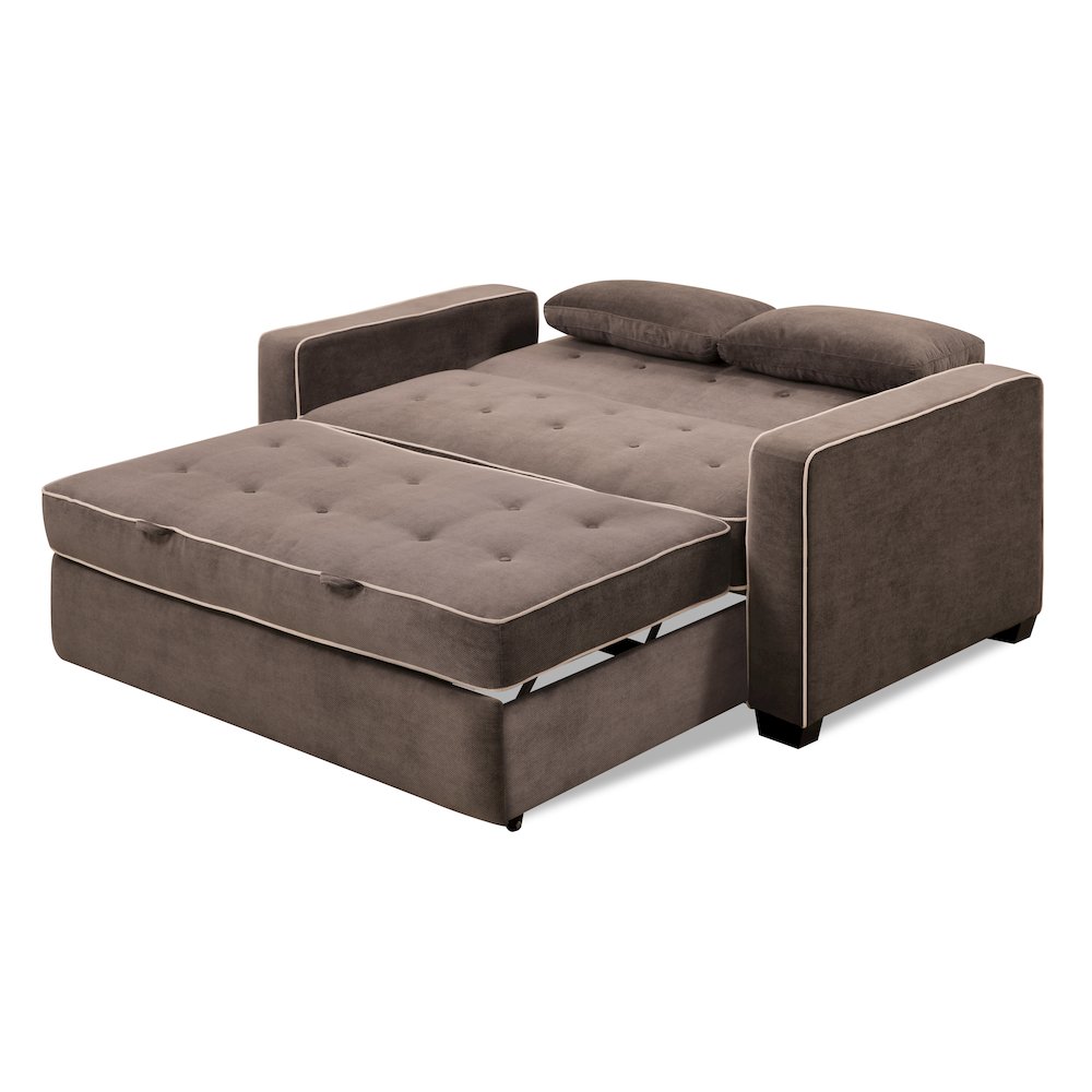 Augustine Full Convertible Loveseat Java