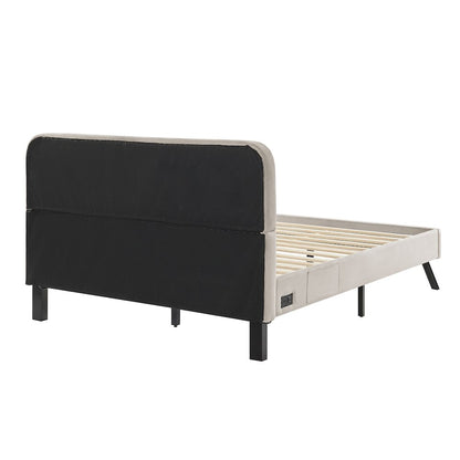 Adaline Upholstered Bed Queen Light Gray