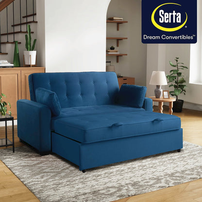 Augustine Queen Convertible Sofa Navy Blue