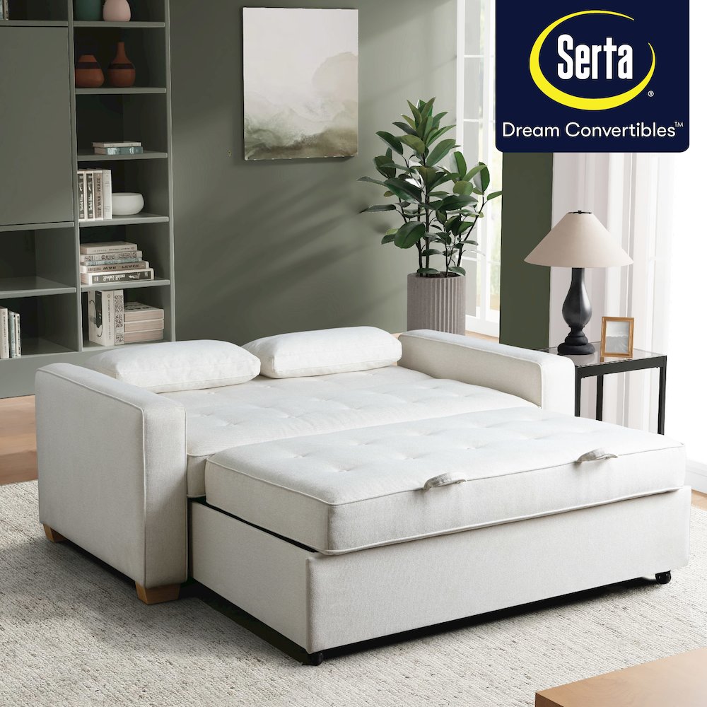 Augustine Full Convertible Loveseat Oyster
