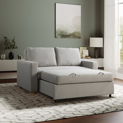 Tyler Convertible Sofa Light Grey Woven