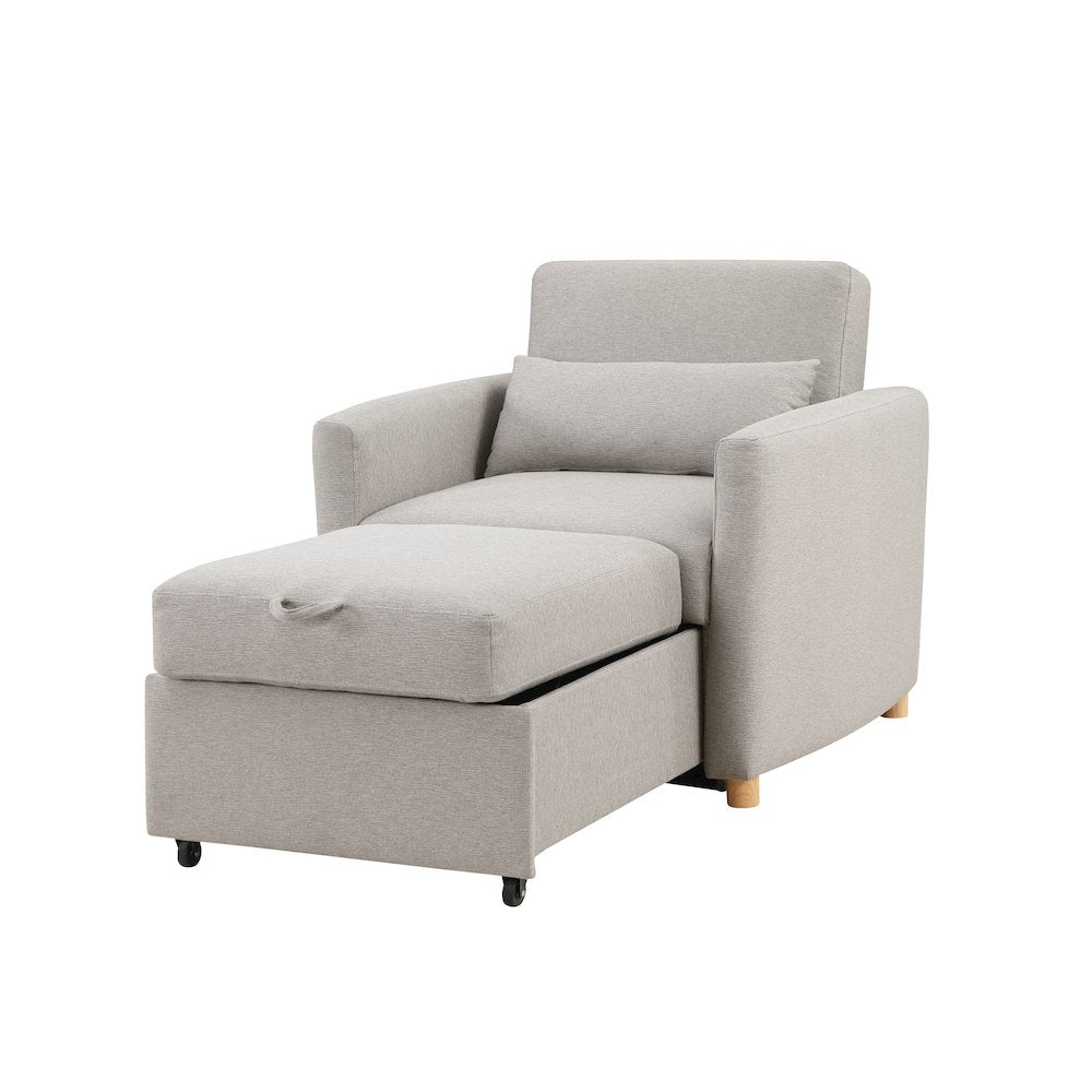 Conley Convertible Chair Light Grey Woven