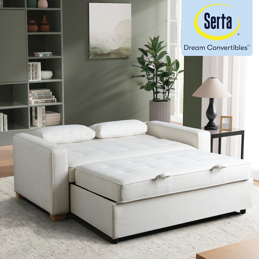 Augustine Full Convertible Loveseat Oyster