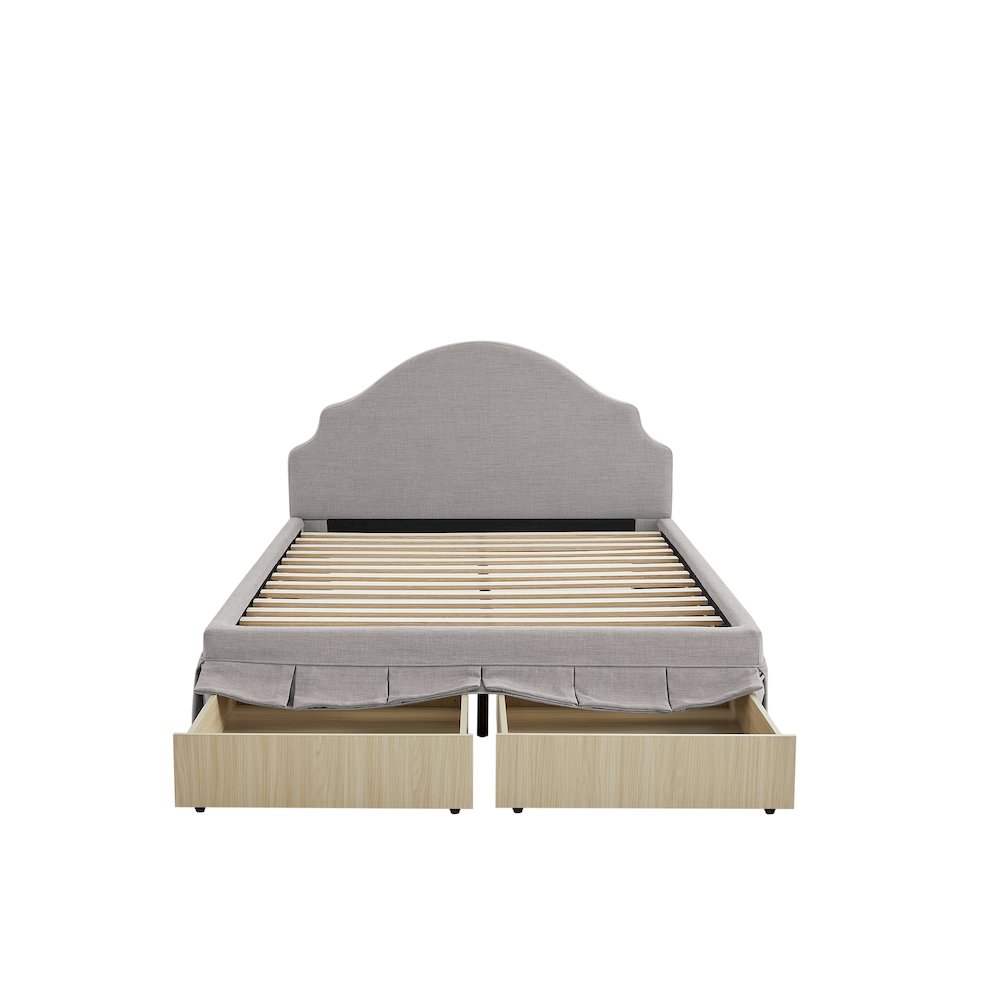 Caroline Upholstered Storage Bed Queen Gray