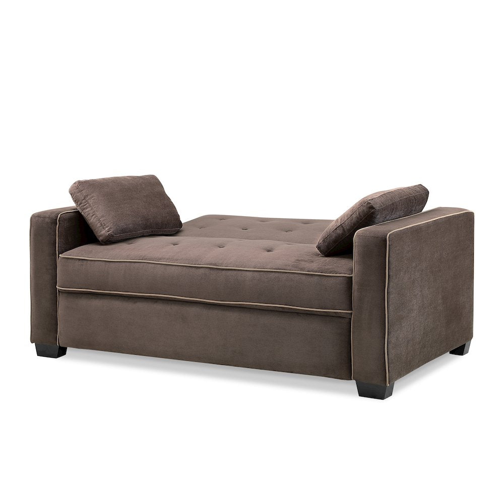 Augustine Full Convertible Loveseat Java