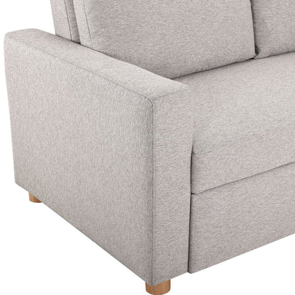 Tyler Convertible Sofa Light Grey Woven