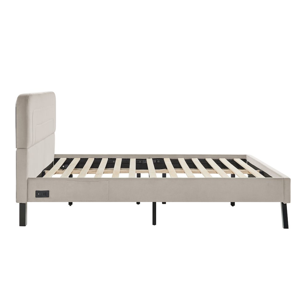 Adaline Upholstered Bed Queen Light Gray