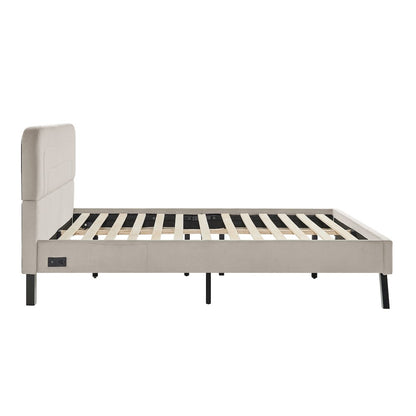 Adaline Upholstered Bed Queen Light Gray