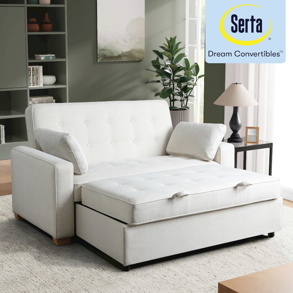 Augustine Full Convertible Loveseat Oyster